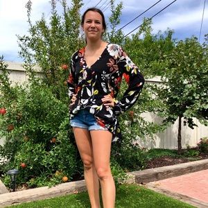 Free People floral black tunic